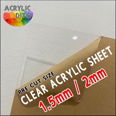 Clear Transparent Acrylic Sheet Mm Mm Big Size Pre Cut Size