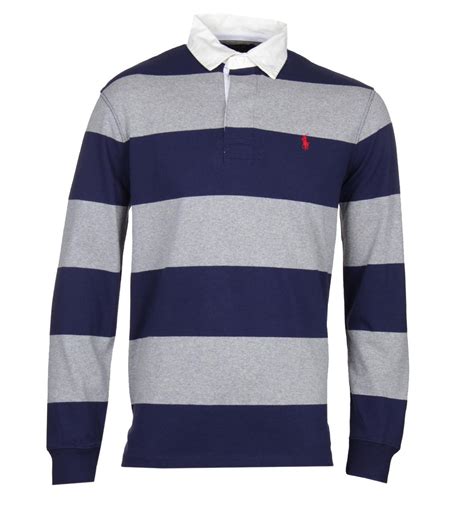 Polo Ralph Lauren Cotton Navy Grey The Iconic Rugby Shirt In Blue For