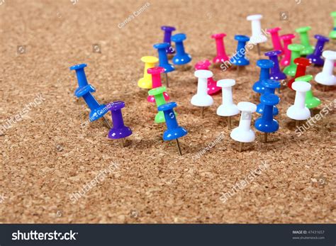 Thumbtacks On Cork Board Stock Photo 47431657 Shutterstock