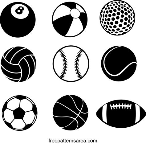 Sports Ball Free Svg Graphic Vector Files Freepatternsarea