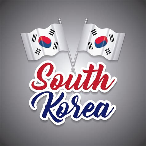 Premium Vector South Korea Design With Flags