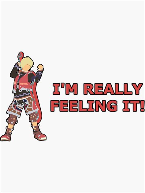 Shulk Super Smash Taunts I M Really Feeling It Sticker By