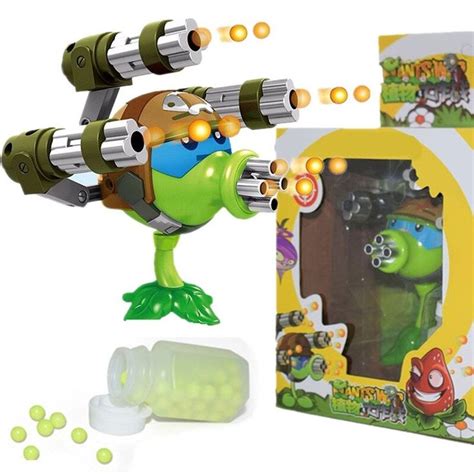 Plants Vs Zombies Gatling Pea Shooter Anime Action Figures My World