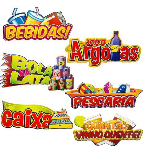 Placa Festa Junina Barraca Arraiá Decorativa Sinalização Cereal pops