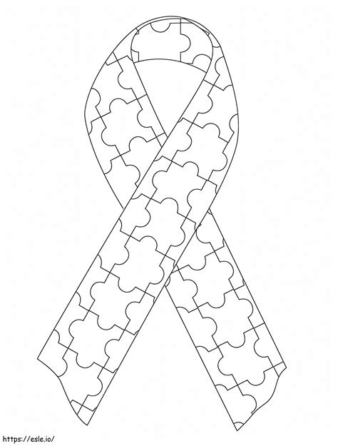 Printable Autism Awareness Ribbon coloring page