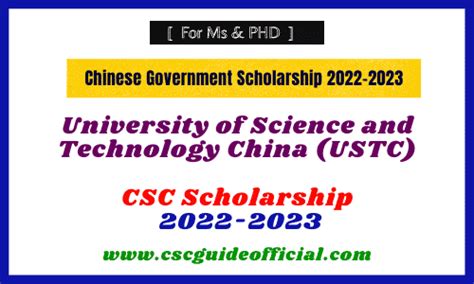 Ustc University Of Science And Technology China Csc Scholarship