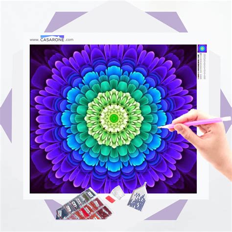 Tela Mandala Violeta Kit Pintura Diamante Casarone