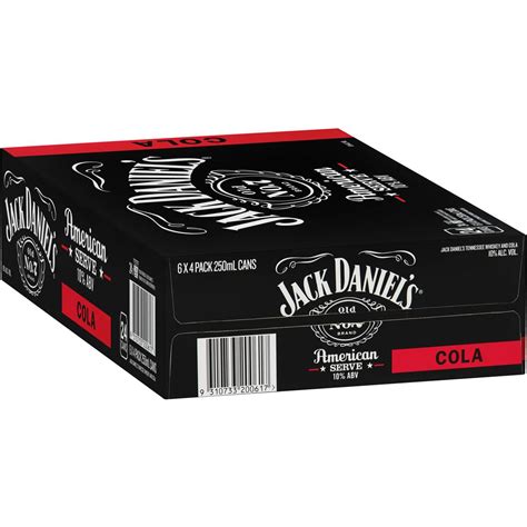 Jack Daniel S American Serve Cola Cans 24x250ml Woolworths