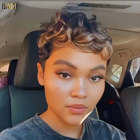 BAISI Ombre Blonde Short Pixie Cut Wig Pixie Cut Wig Short Cut Wigs Short Pixie Cut