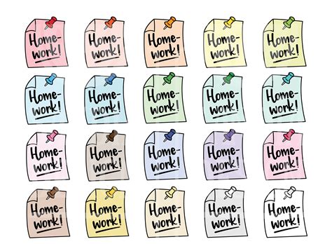 20 Doodle Homework Sticky Note Clipart Personal And Comercial Etsy