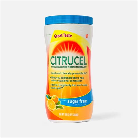 Citrucel Sugar Free Orange Flavor Methylcellulose Fiber Therapy Powder