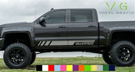 Chevrolet Chevy Silverado Vinyl Decal Sticker Graphics Kit Side Door Any Color Ebay