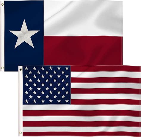 Amazon 4x6 Ft American And Texas State Flags USA And State TX