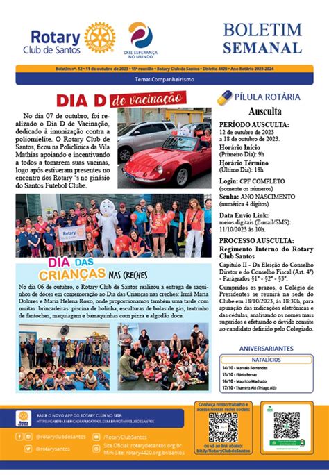 Boletim Ano Rot Rio Rotary Club De Santos