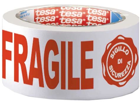 Nastro Adesivo Da Imballaggio Tesa Fragile 50 Mm X 66 M Trasparente OBI