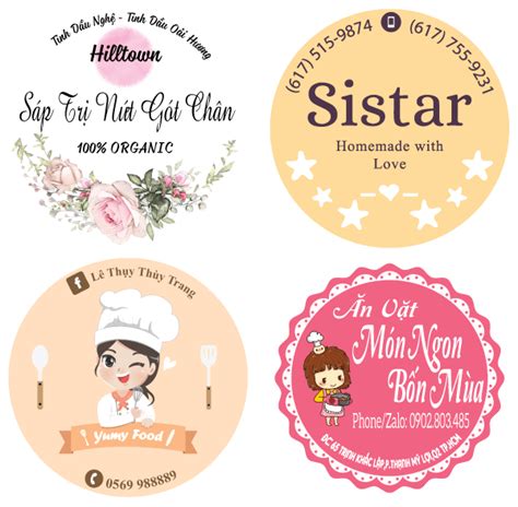 Mẫu Tem Nhãn Đẹp Sticker Dán Sản Phẩm Thiết Kế Nhãn Decal Tem Dán