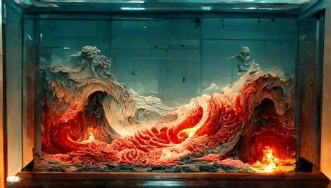 Midjourney Prompt Carved Diorama Of The Great Wave Off PromptHero