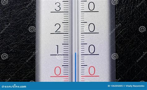 Thermometer With A Scale In Degrees Celsius On A Dark Background Stock ...