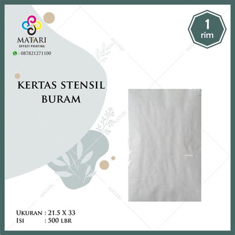 Jual Kertas Stensil Buram Koran F4 Folio Kota Bandung Matari