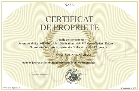 Certificat De Propriete