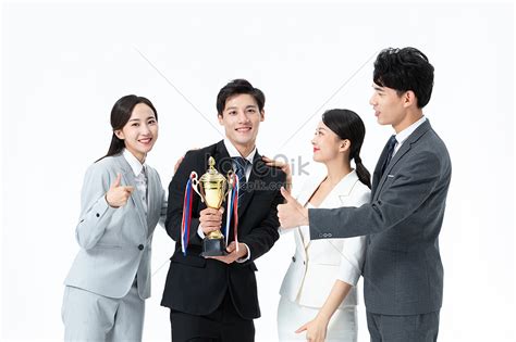 Young Business Team Holding Trophy Picture And HD Photos | Free Download On Lovepik