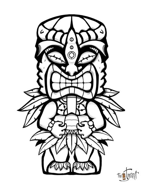 Hawaiian Tiki Mask Coloring Pages Printable Sketch Coloring Page