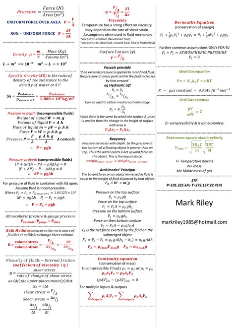 Fluid Mechanics Cheat Sheet Filetype Pdf Ekabtriwahyuni