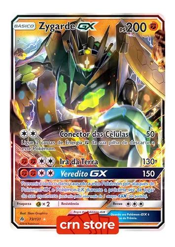 Carta Pokémon Lendário Zygarde Gx Luz Proibida