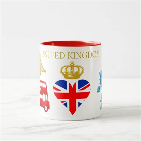 London England United Kingdom Heart Souvenir Two Tone Coffee Mug