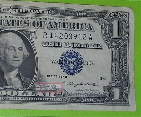 One Dollar Silver Certificate B Blue Seal Circulated R A