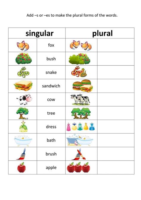 Grade Plural Worksheets