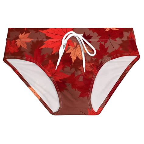 Mens Suit Maple Leaf Swimwear Swim Briefs For Swimmers Water Polo