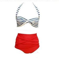 Fashion Stylist Sexy Retro Pinup Rockabilly Vintage High Waist Bikini