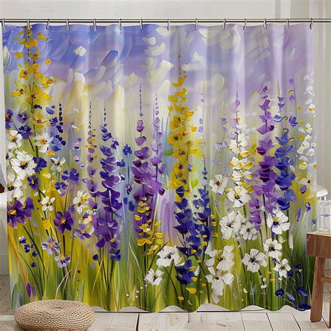 Chic Floral Meadow Shower Curtain Elevate Your Bathroom With Vibrant