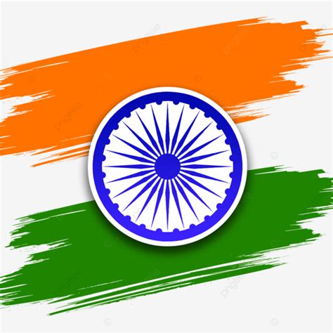 Indian Flag With Chakra Transparent Image, India Flag Brush Stroke ...