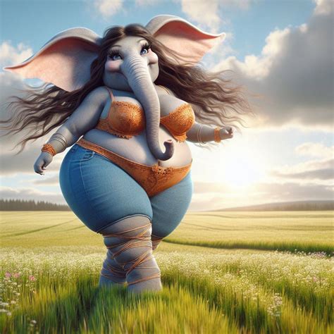 Elephant Lady Walking In A Field By G3na1 On Deviantart