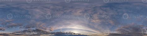 Sunset Skydome With Evening Clouds As Seamless Hdri Panorama View