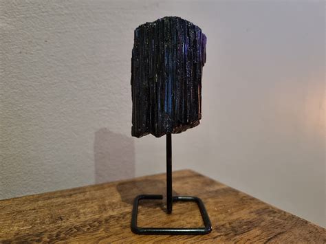 Rough Black Tourmaline Stand 10cm Hello Indigo Halo