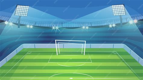 Desenho Da Quadra De Futebol - Ilustração em estilo cartoon plana de quadra de futebol de fundo da web ...