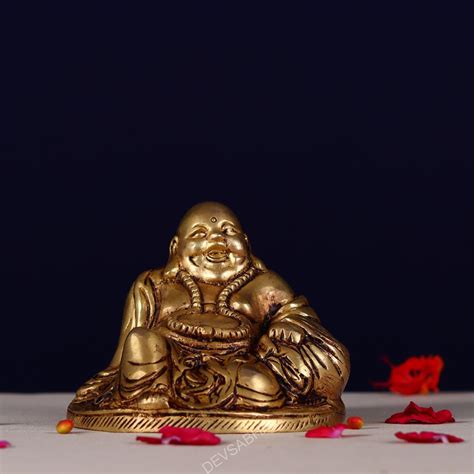 buy this Brass laughing buddha statue height 4 inch - devsabha