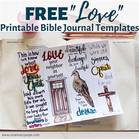 Free Love Printable Bible Journal Templates Rosemary Pope