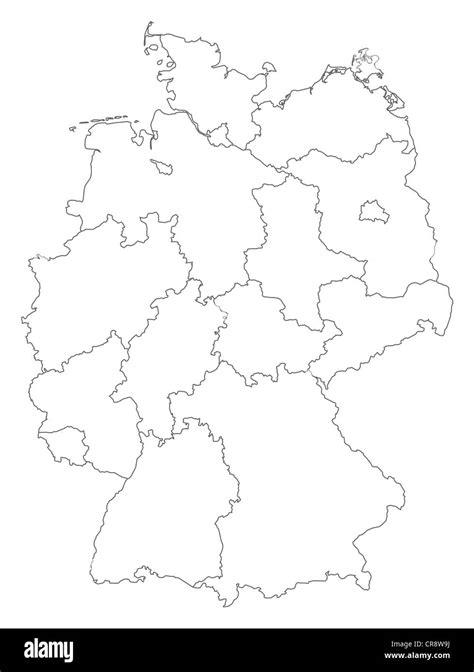 Political Map Of Germany With The Several States Stock Photo Alamy