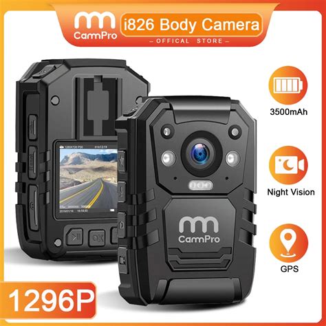 CammPro I826 Police Body Cam 1296P HD 128GB Premium Portable Body Worn