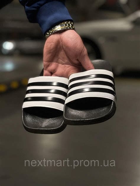 Шлепки летние адидас черно-белые Adidas Шлепанцы стильные мужские ...
