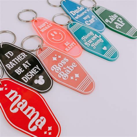 Retro Inspired Motel Keychain Funny Keychains Motel Etsy