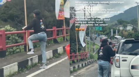 Viral Pria Berjaket Hitam Buang Sampah Ke Sungai Puncak Didenda Rp Ribu