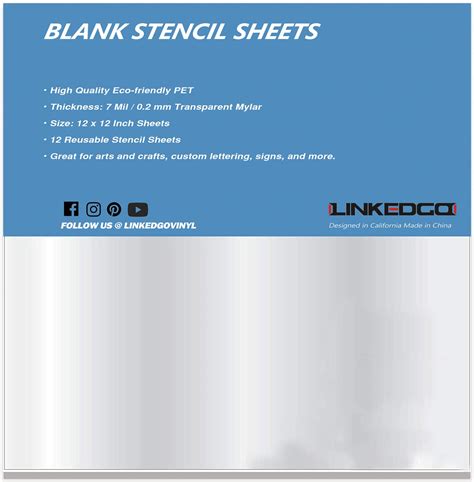 Buy 7 Mil Clear Acetate Sheets For Stencils Reusable 12x12 Mylar 12