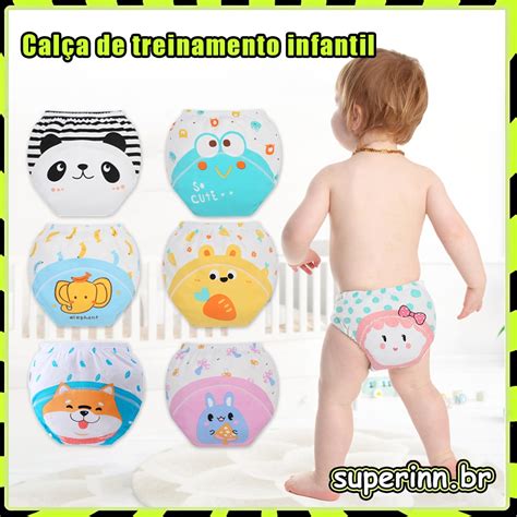 3Pcs Calça de treinamento infantil 0 3T algodão antibacteriano