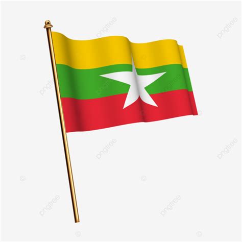 Myanmar National Flag Waving Myanmar National Flag Of Myanmar Myanmar Flag Png And Vector