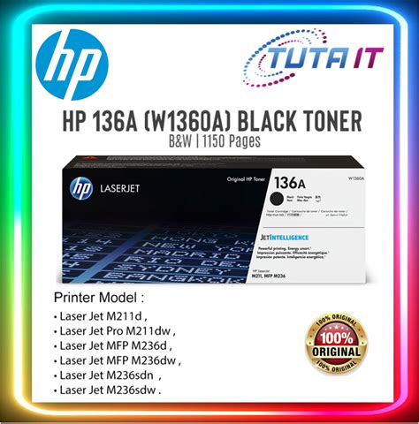 Ready Stock Hp 136a Black Original Laserjet Toner Cartridgew1360a Lazada